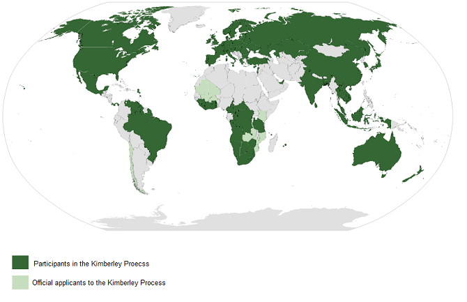 Länder, die am Kimberley-Prozess teilnehmen